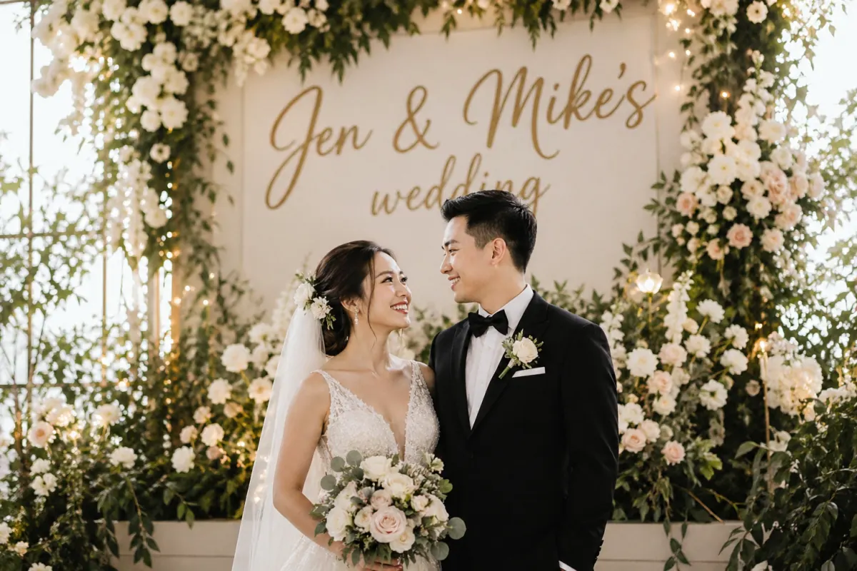 A candid wedding photo before AI styling